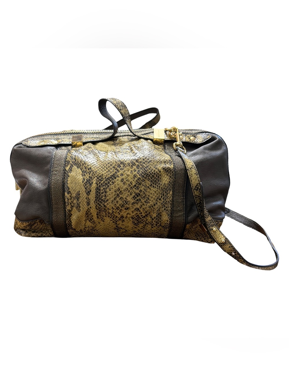 Juicy Couture • Hansen Wild Ones Brown & Snake Skin Leather Large Bag SAMPLE